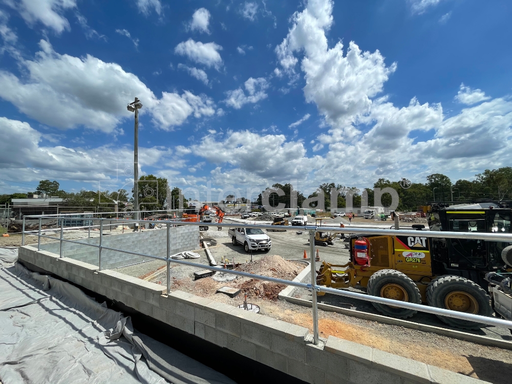 Key clamp fittings from Interclamp used to construct guardrails at Park and Ride site in Victoria, Australia